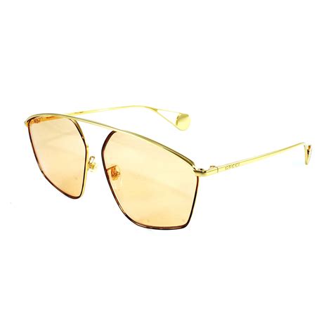 gucci - gg0437sa - shiny endura gold - metal|Gucci™ GG0437SA 004 60 Gold Sunglasses .